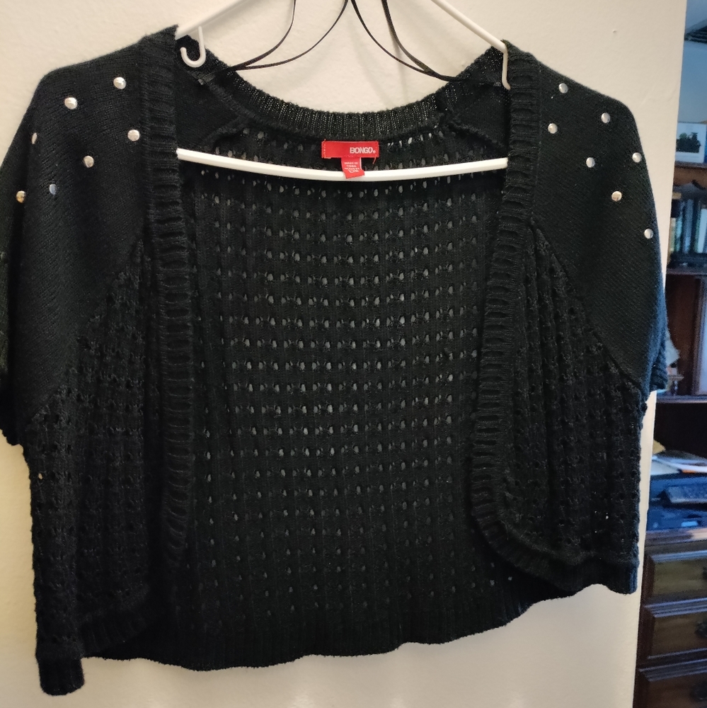 Woman's Black large Bolo top with silver studs